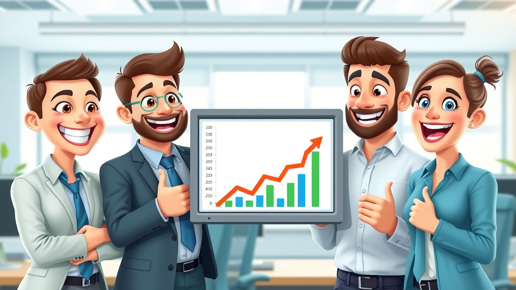 Successful business team celebrating growth with business strategy consultant, reviewing strategy consulting results, strategic planning, business strategy success
