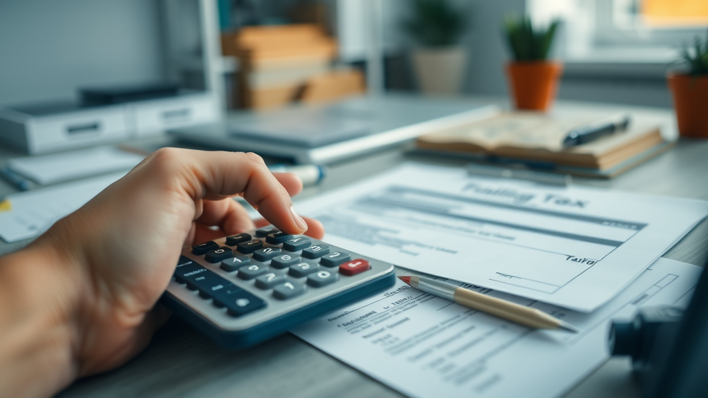 organized office for managing tax planning documents and digital tools for efficient tax return preparation