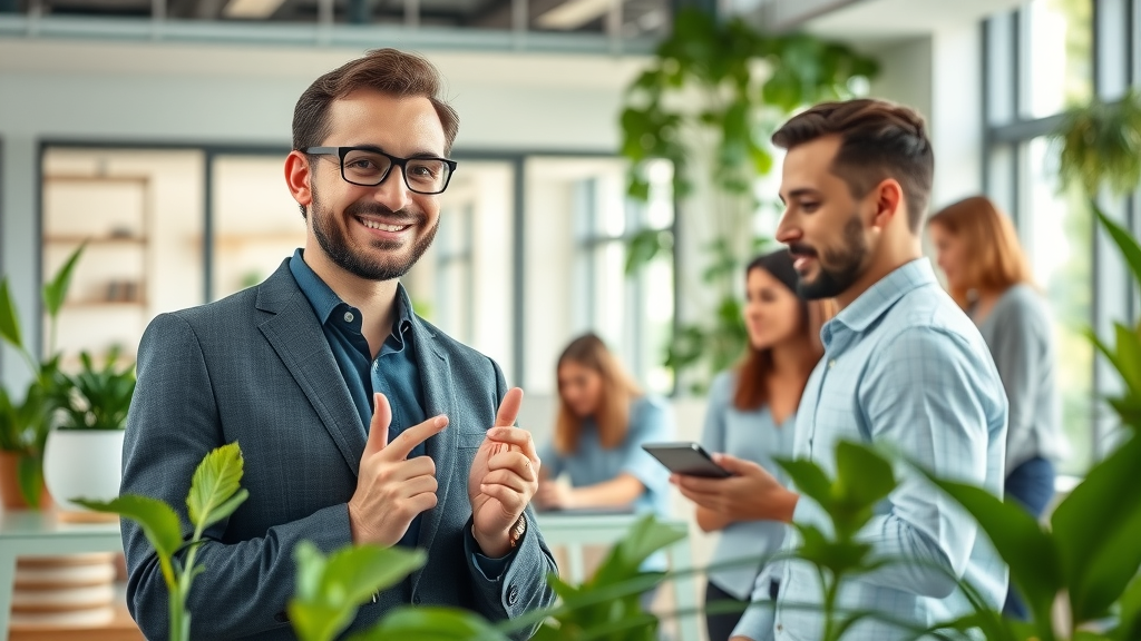 confident consultant mentoring young professionals in collaborative workspace for business strategy consulting