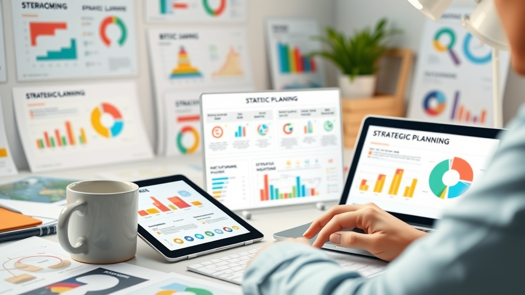 strategic planning consulting tools and templates on digital devices