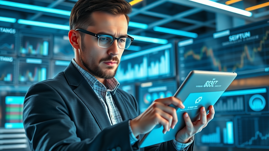 tech-savvy high income entrepreneur using finance tracking app for deductions in a small business