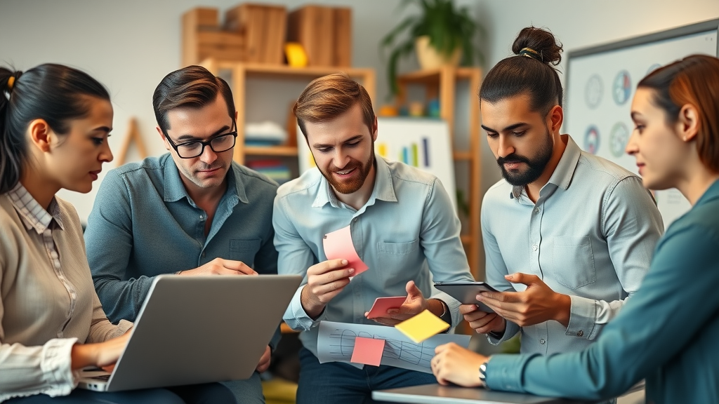 resourceful small business team focusing on internal growth and problem solving