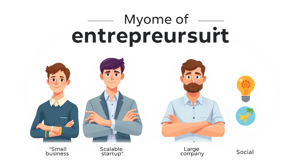 four types entrepreneurship infographic small business scalable startup large company social