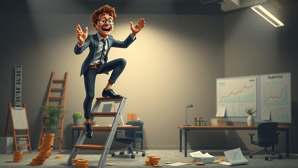 Clever entrepreneur avoiding 40 percent tax bracket using tax optimization strategies in office setting