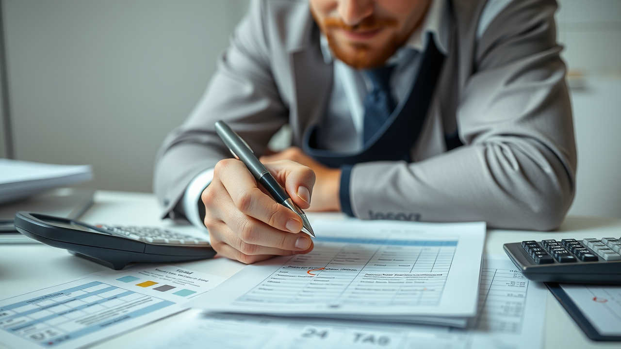 Detail-oriented accountant preparing a tax day checklist to implement tax saving tips